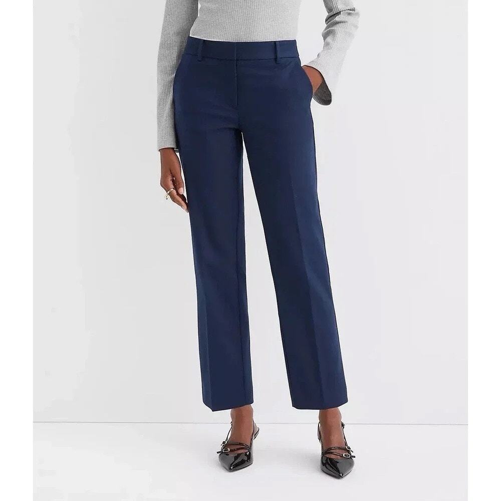 Loft The Riviera Slim Navy Dress Ankle Pants Size 8